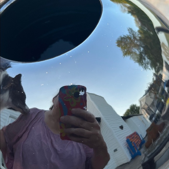 Vase101: Vtg Haeger Black Gloss Ball Vase, Mid-Century Modern Sculptural Pottery - Picture 4 of 7